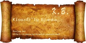 Kisszély Bianka névjegykártya